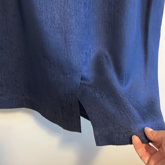 Vintage 100% silk pencil skirt in dark blue - Picture 6 of 7